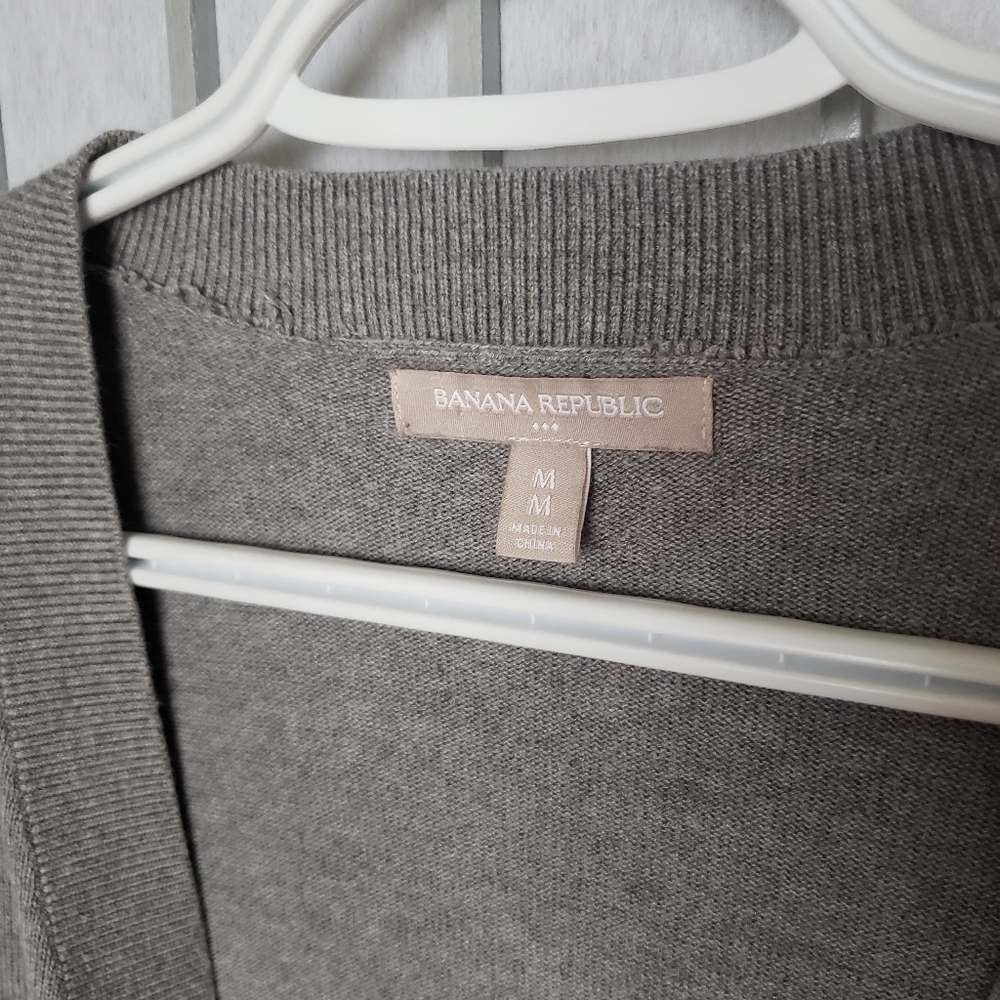 BANANA REPUBLIC chevron cardigan sweater, grey - Picture 3 of 4